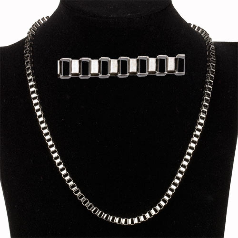 Silver Halsband i Rostfritt Stål - Venetiansk Kedja/Länk - 4 mm