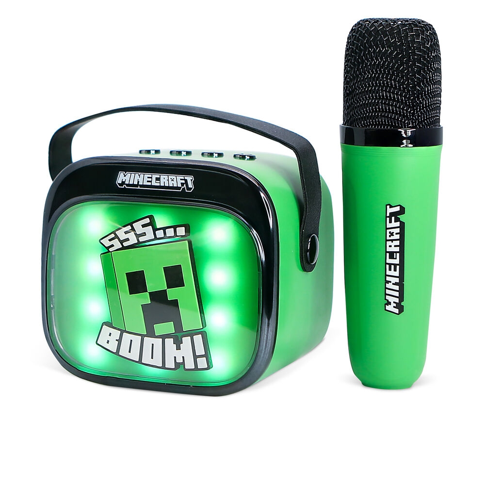 Minecraft Mircophone Minecraft LED Karaoke Speaker and Microphone | CDON
