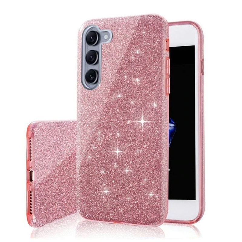 Samsung Galaxy A55 5G - 3in1 Glitter Elegant Mjuk Skal -Rosa