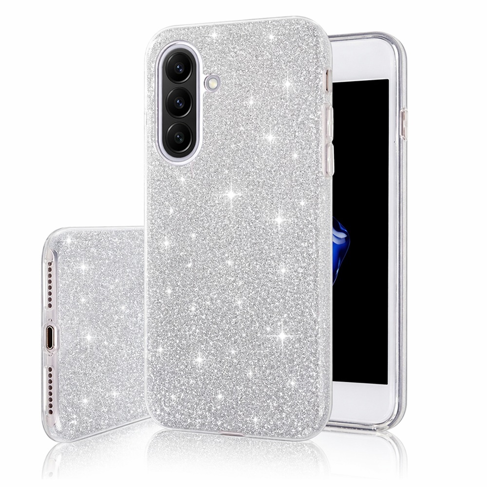 Samsung Galaxy A16 / A16 5G - 3i1 Glitter Elegant Mjuk Skal Silver
