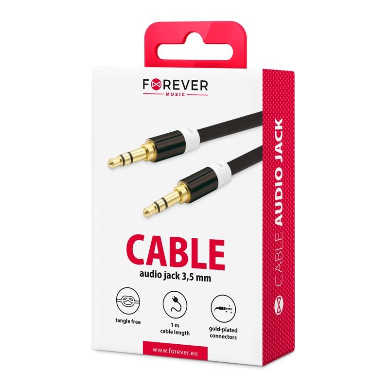 AUX Ljudkabel med 3,5 mm kontakt FOREVER - 1m
