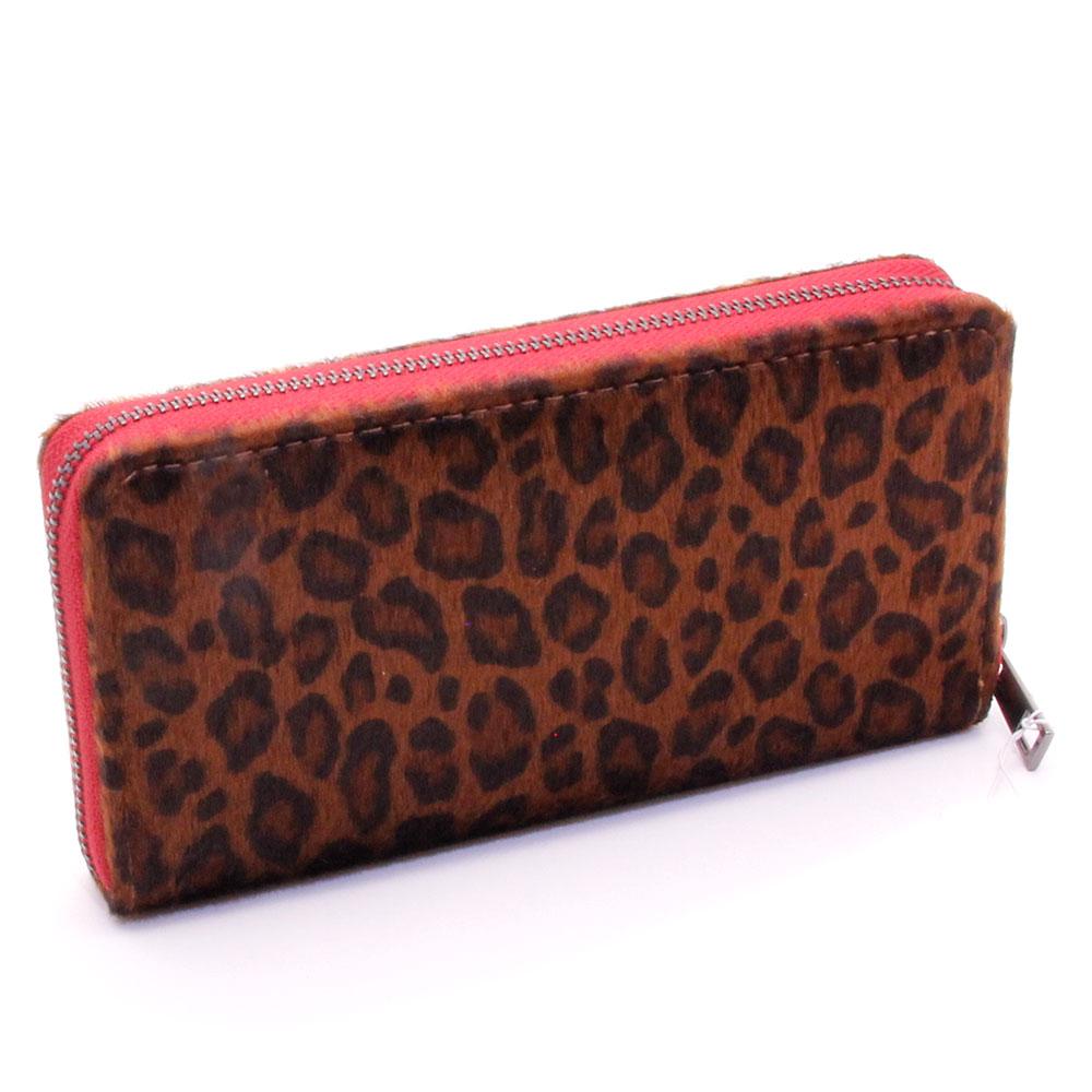 Damplånbok Large Clutch Leopard Dark