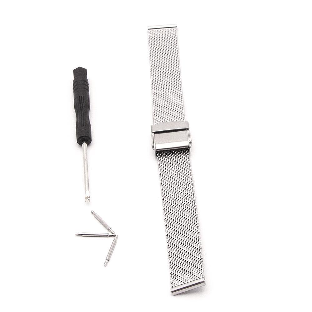 Klockarmband mesh - Svart eller Silver 14 mm