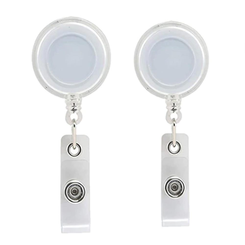 2-pack Hållare ID-kort Rund Utdragbar/Jojo-funktion - Välj färg