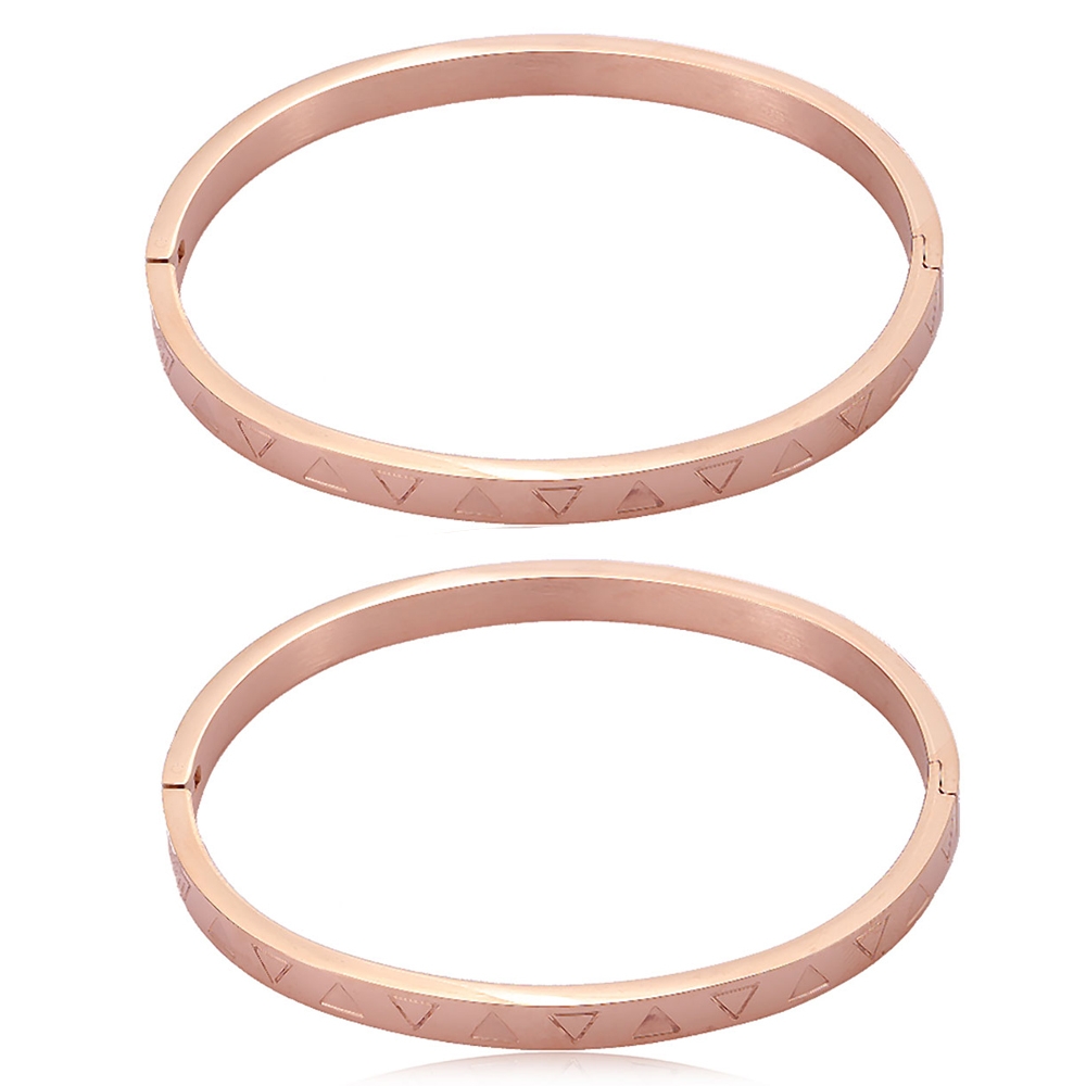 2 st Armband Triangles Link Solid - Rosa