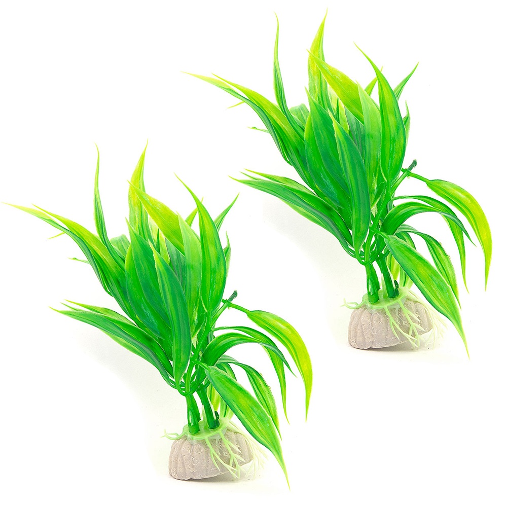 2-pack Akvarieväxt / inredning akvarium - Buskiga Blad
