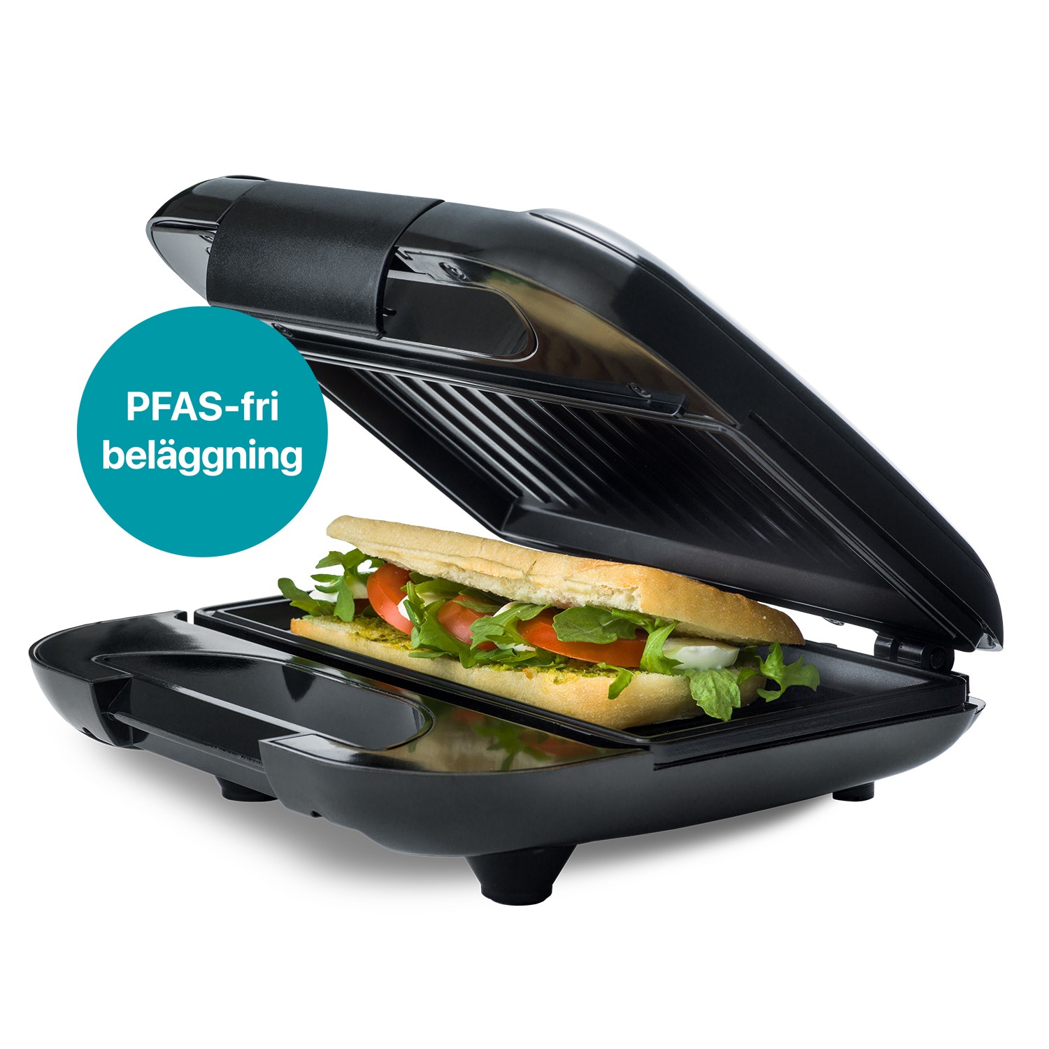 Sandwichgrill, non-stick, 22x12cm, 750W, sort
