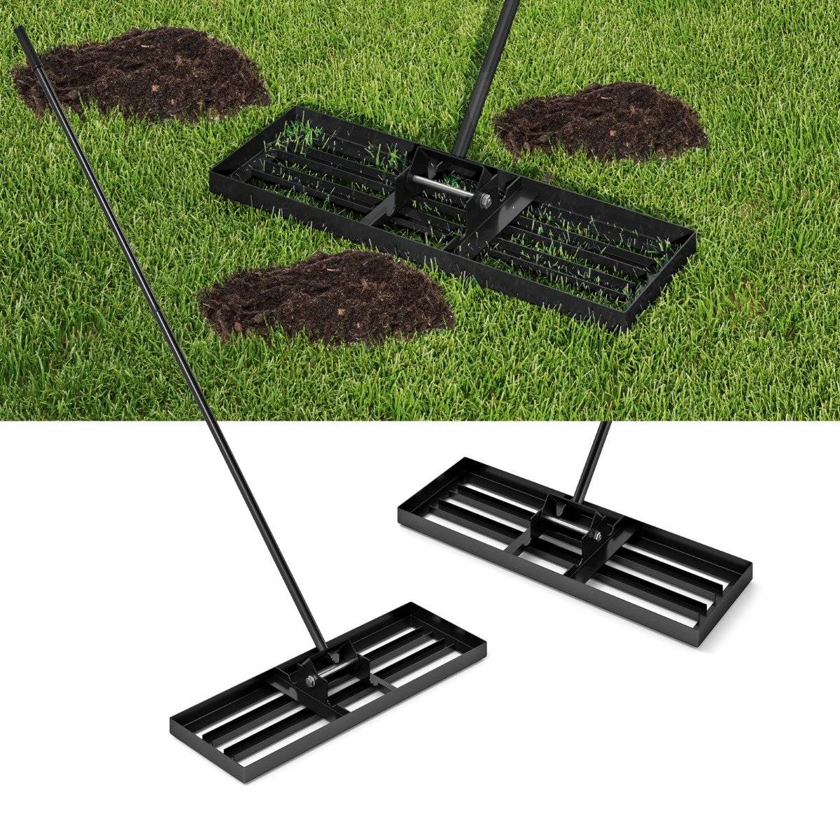 Utjämningsränna i metall med ergonomiskt handtag, 75x25 cm