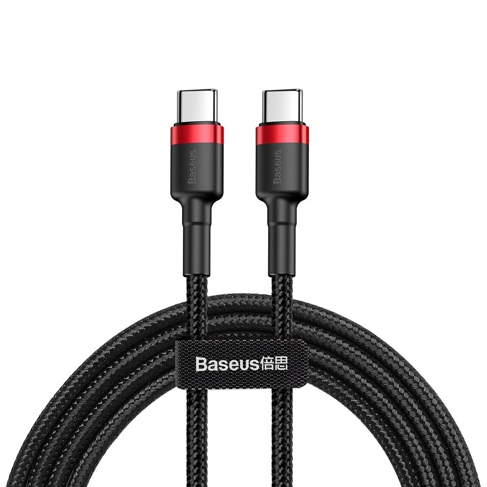 Baseus CATKLF-G91 USB-C - USB-C PD QC Kabel 60W 3A 480Mb/s 1m - Svart &