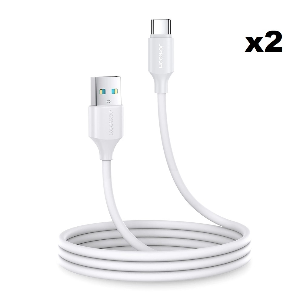 Joyroom USB Till USB C Kabel 1m - Vit (2-pack)