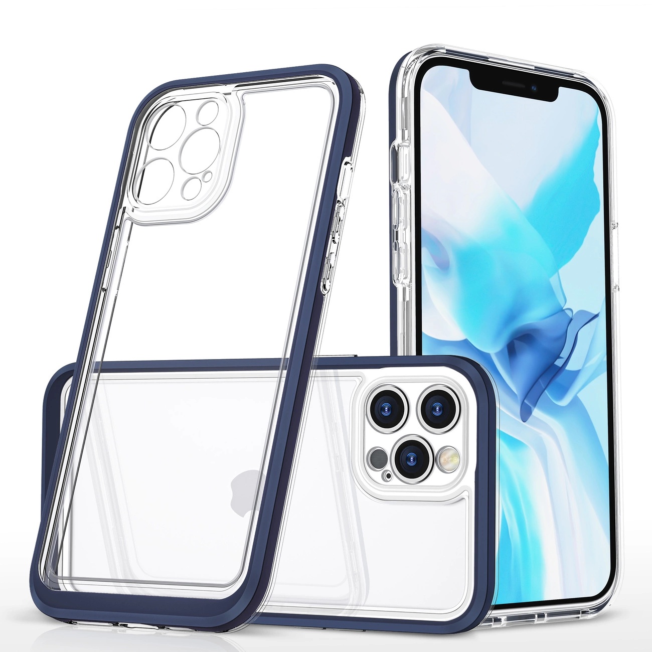 Clear 3in1 Case Skal med Ram iPhone 12 Pro - Transparent