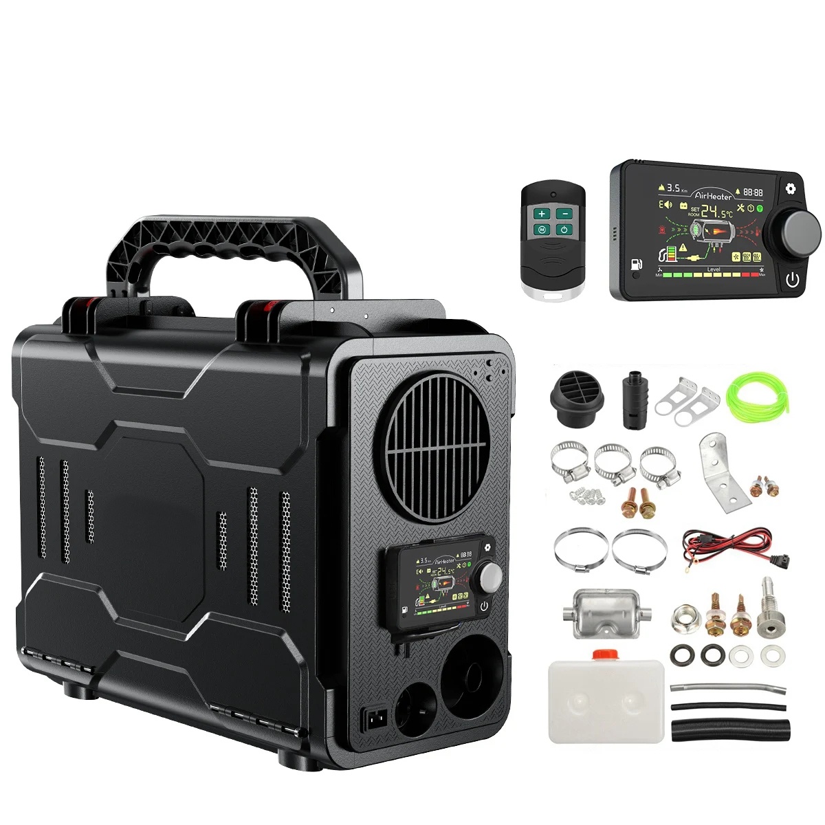 12V 5kW bärbar Bluetooth APP-styrd dieselluftvärmare, 3 styrmetoder, intelligent konstant temperatur/energibesparing, lågt ljud