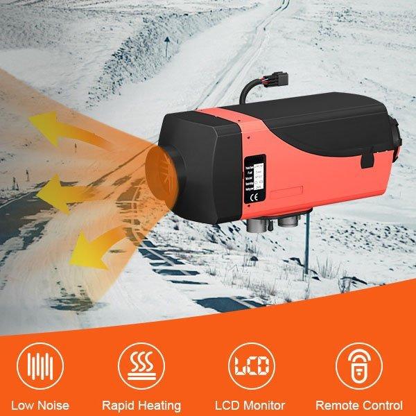 12V 2KW högeffektiv dieselluftvärmare, låg energiförbrukning,smart LCD-kontroll