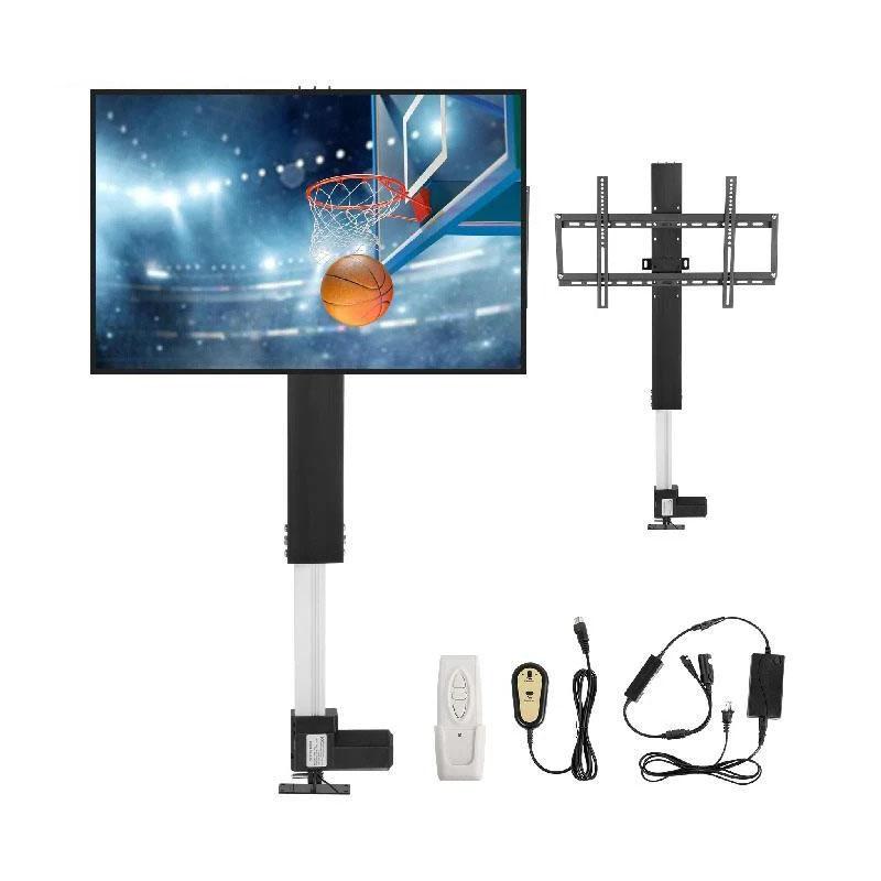 31.5" slaglängd 60kg last 1000N lyftkraft 107.4-187.4cm justerbar höjd 15mm/s motoriserat TV-lyftställ med fjärrkontroll