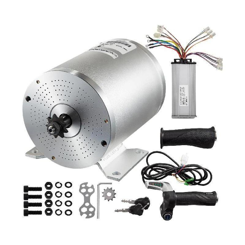 48V 2000W 4300RPM borstlös DC-motorsats med kontroller/gashandtag, ren kopparmotor, dubbelriktad design, bred tillämpning
