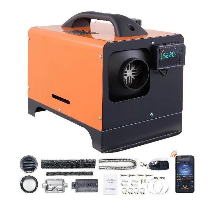 5kW 12V integrerad dieselluftvärmare med Bluetooth-funktion, LCD och fjärrkontroll, låg energiförbrukning, säker, pålitlig