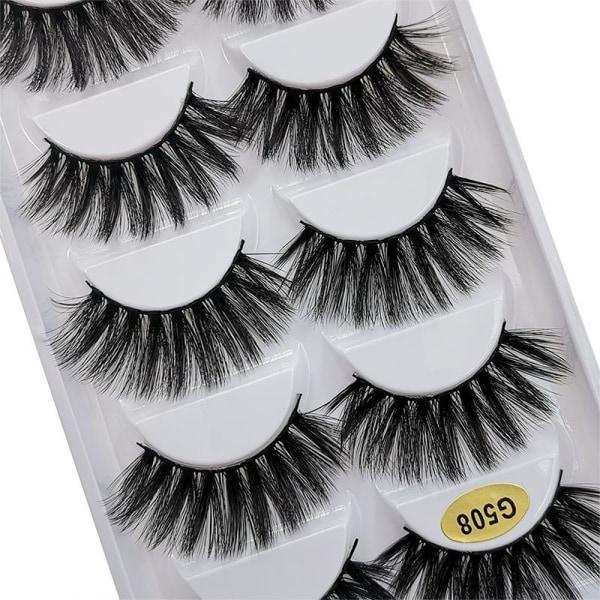 5-par lösögonfransar - 3D faux mink (G-505)