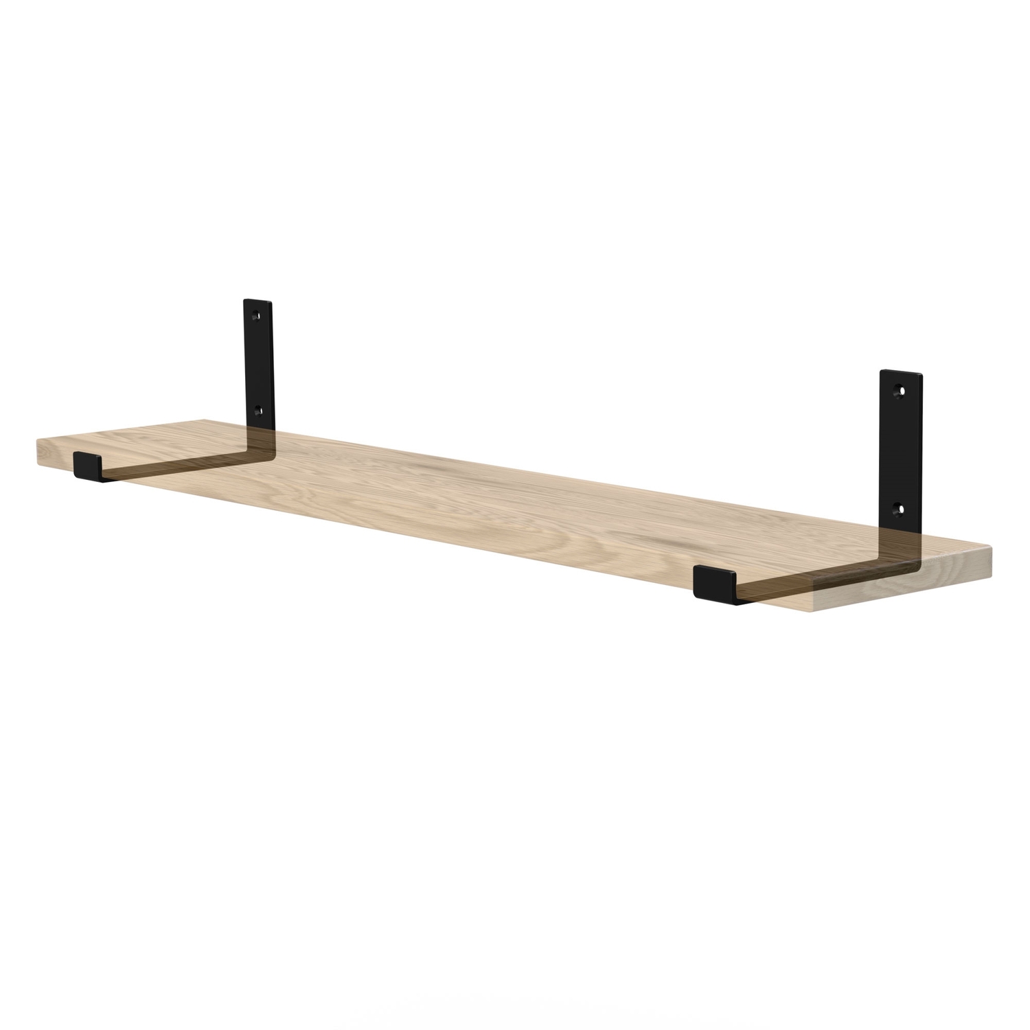 Hyllkonsol 2 st 20x4x14 cm svart metall 5 mm hål ML-Design