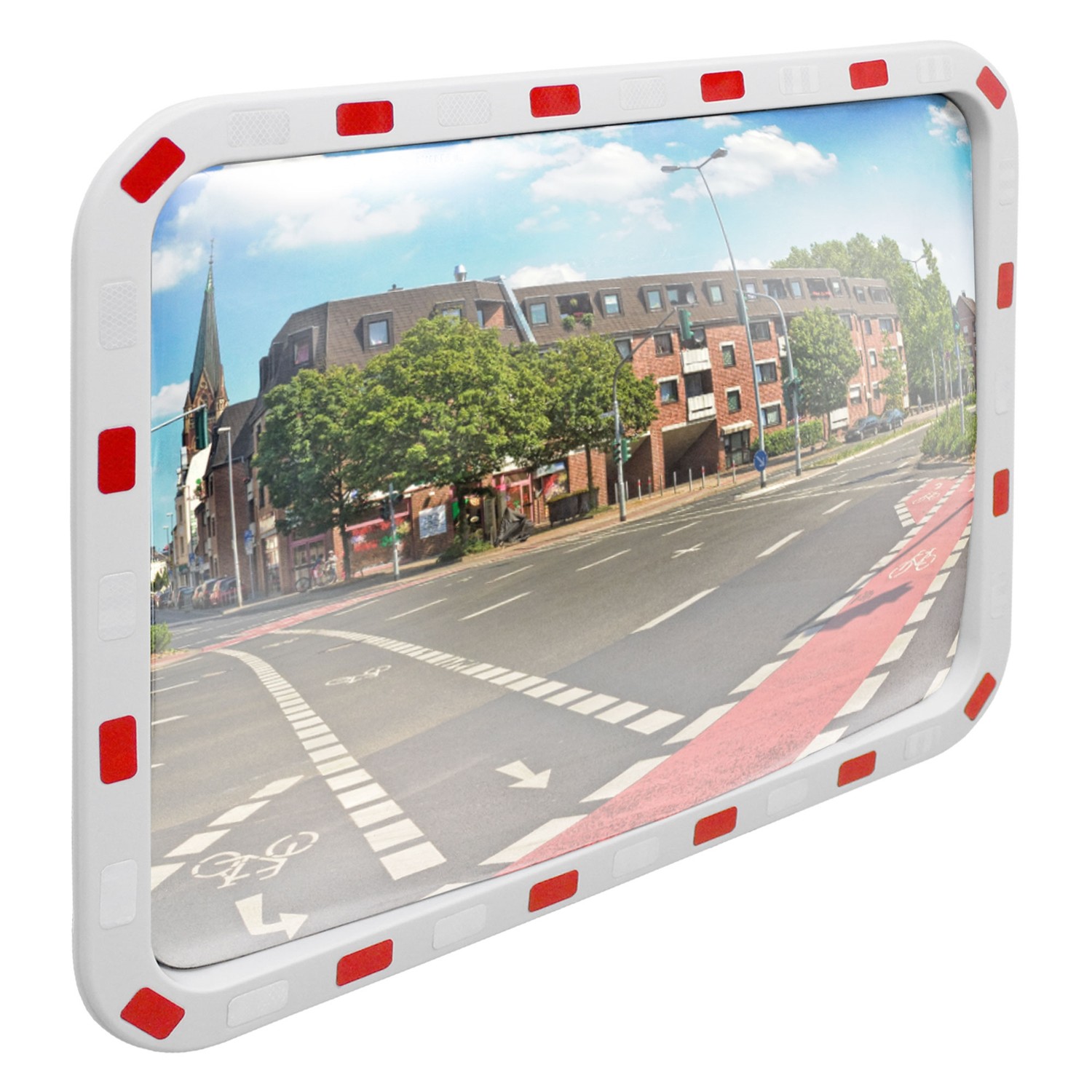 Sikkerhed spejl Trafik spejl spejl skærm med reflektorer 60x80 cm