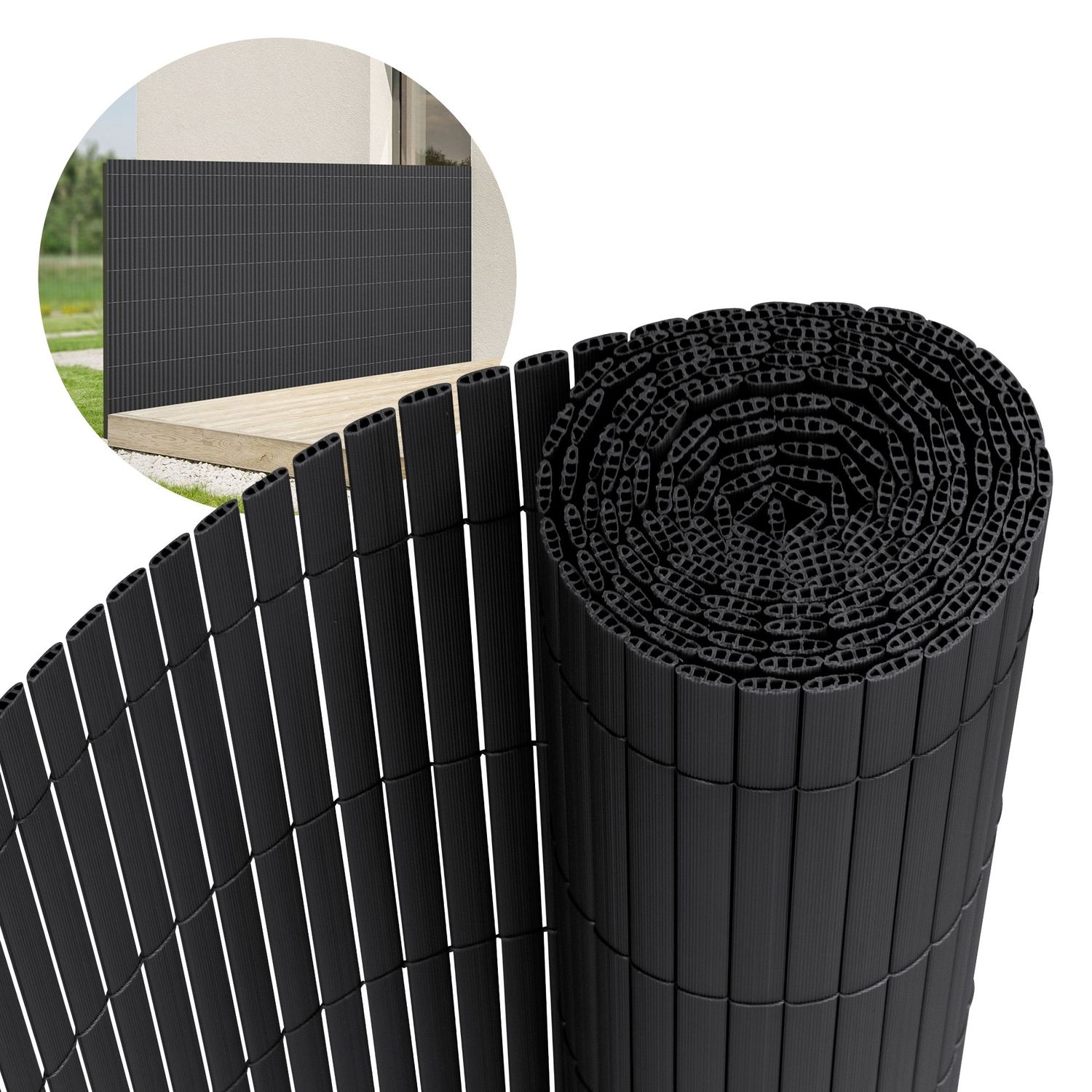 Insynsskyddsmatta 100x900 cm Insynsskyddande staket Vindskyddande balkongskydd PVC antracit UV-beständig