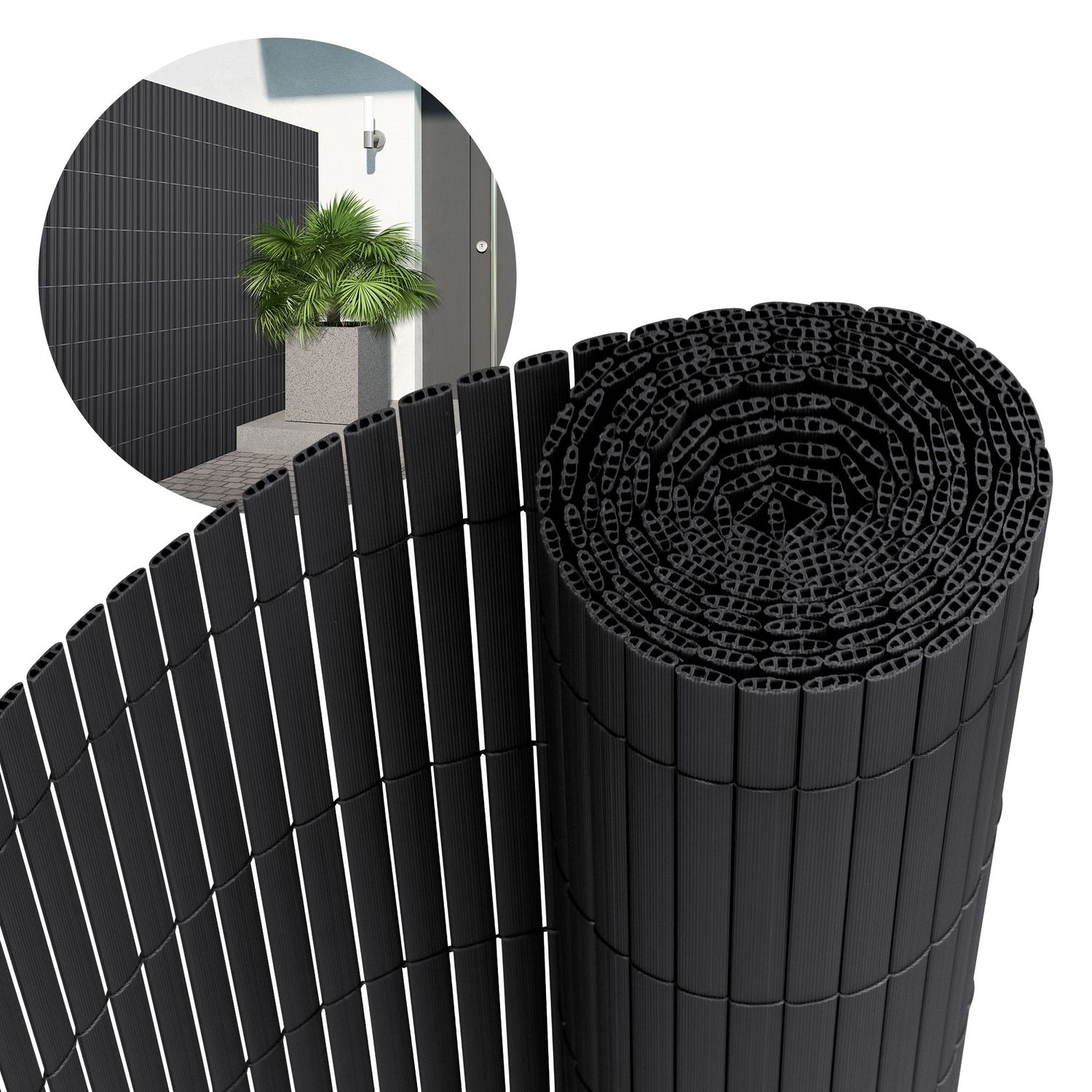 Yksityisyyden suoja matto 160x1000 cm Yksityisyyden suoja aita Windbreak parveke näyttö PVC antrasiitti UV-kestävä