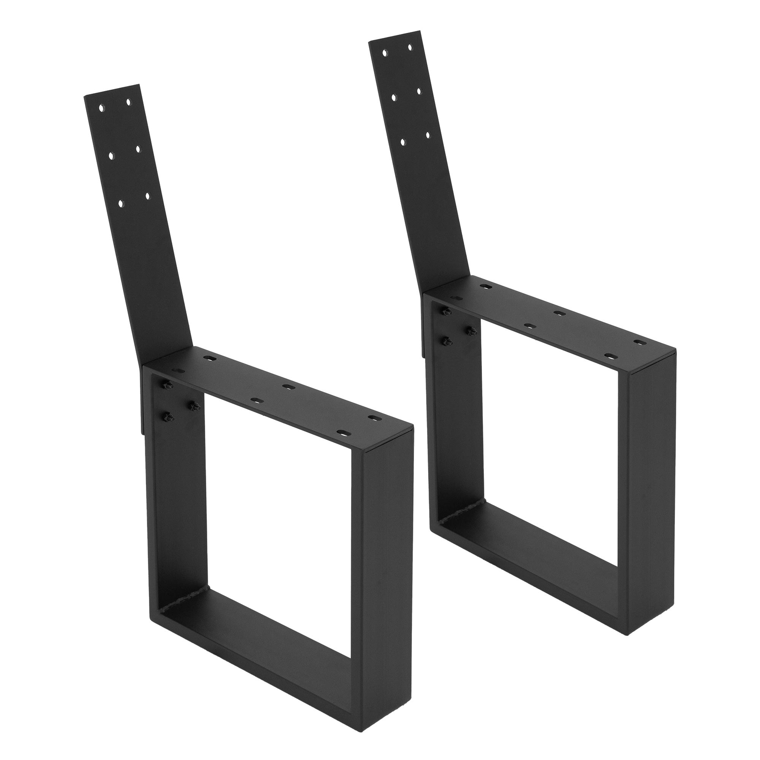 ML Design 2 stk. Pæreben lavet af fast 40x78.5cm Black Metal Bench Frame med ryglæn til udendørs område, DIY Garden Bench, Stabil Vejrbestandig
