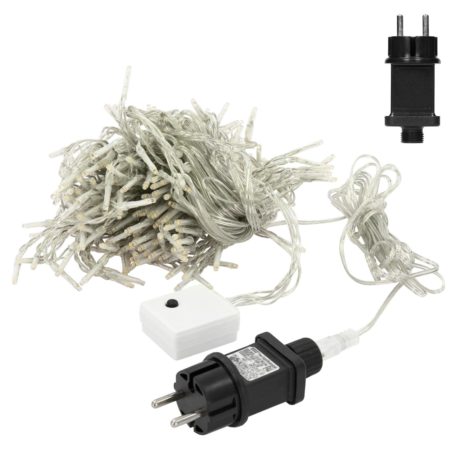 ECD Germany LED-valoverho, 2x1,5m, valkoinen PVC, 240 lämmin valkoinen ...