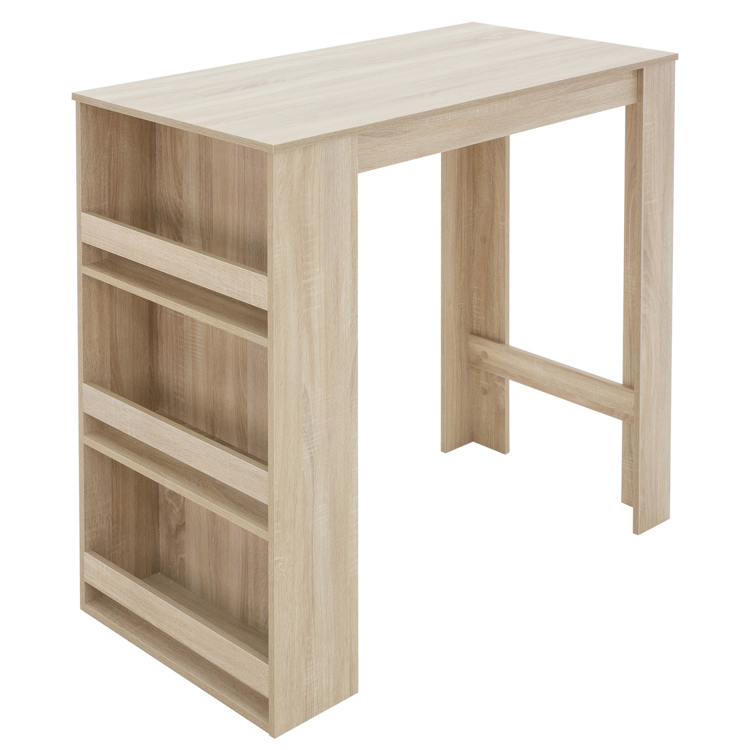 Barbord med hylde i 3 etager 117x106x57 cm Sonoma egetræ ML-Design