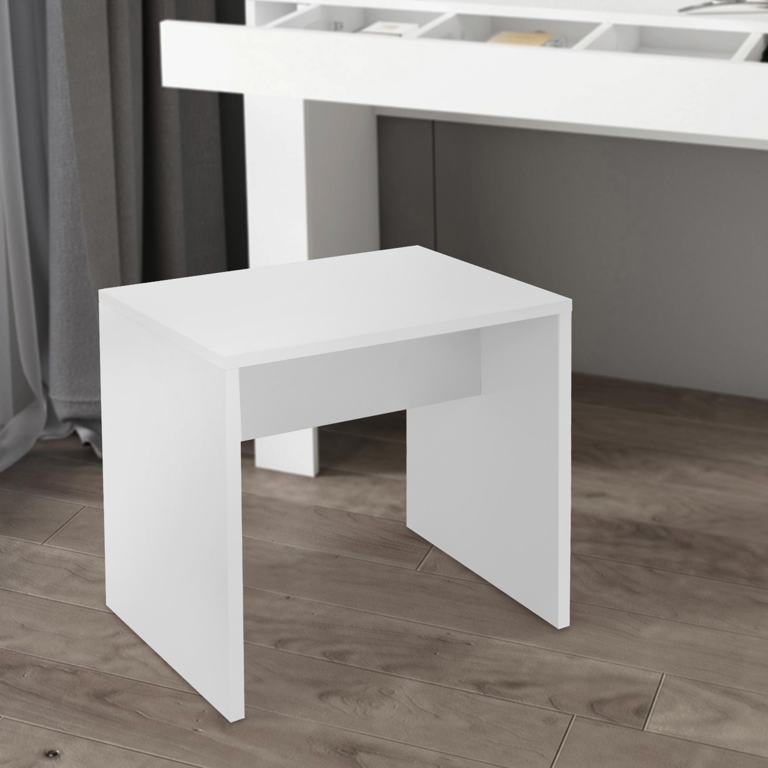 Klädbord pall 40x36x41 cm vit spånskiva ML Design