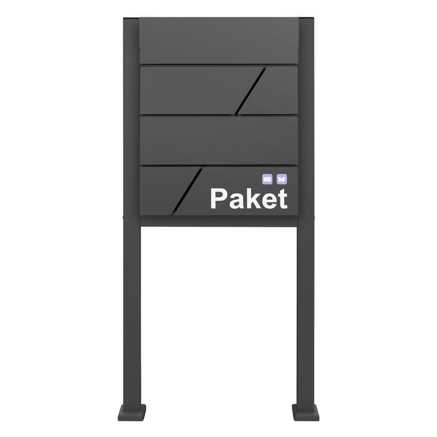 Paketbrevlåda med stativ 44x35x58 cm antracit galvaniserat stål ML design
