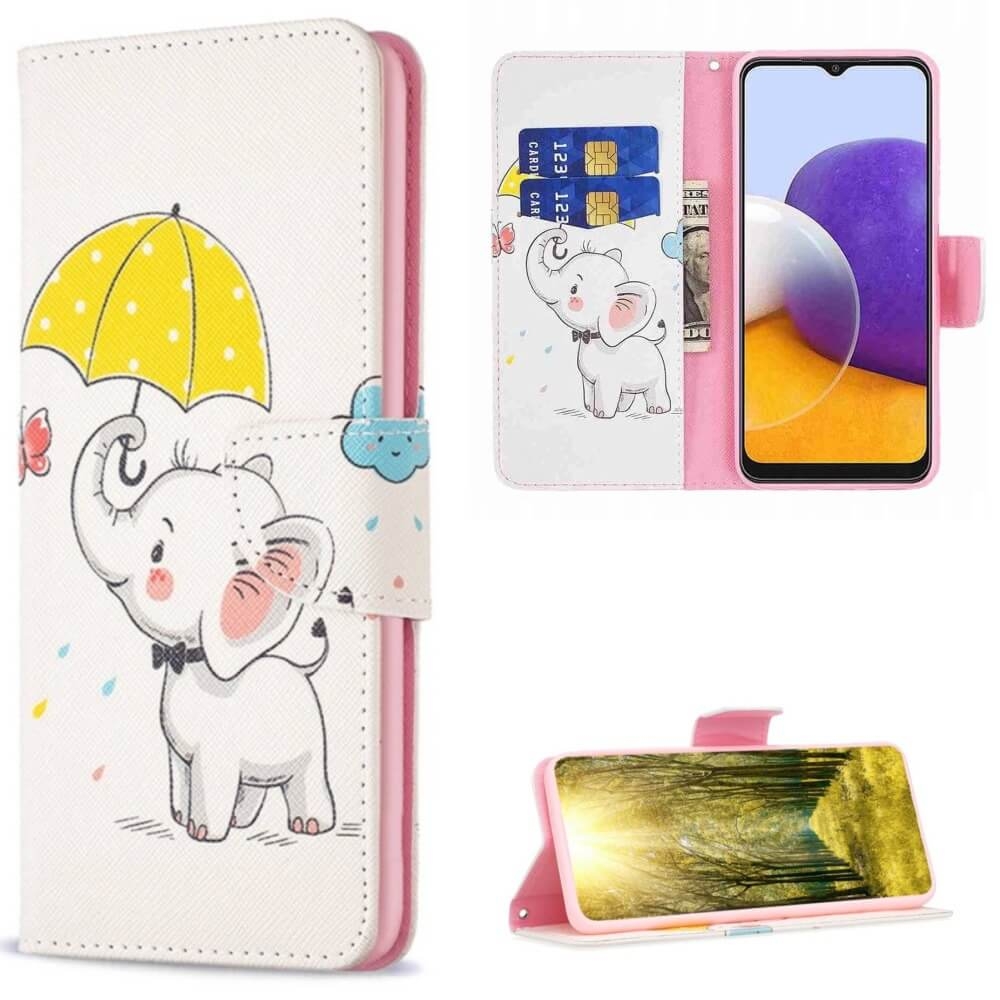 Plånboksfodral Samsung Galaxy A05s - Elefant med Paraply