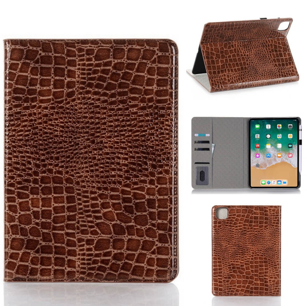 Plånboksfodral iPad Air 11" (2025) Krokodilmönster Brun