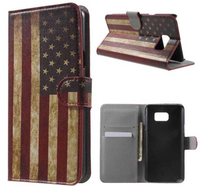 Plånboksfodral Samsung Galaxy S7 Edge - Flagga USA