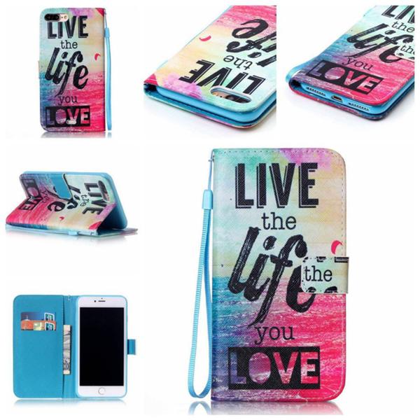 Plånboksfodral iPhone 8 Plus – Live The Life You Love