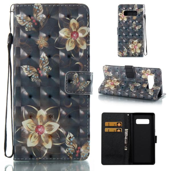 Plånboksfodral Samsung Galaxy Note 8 – Blommor i