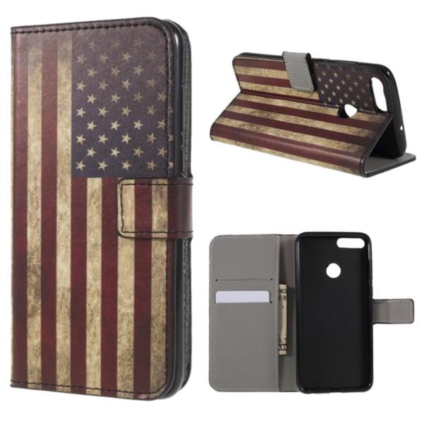 Plånboksfodral Huawei P Smart (2018) - Flagga USA