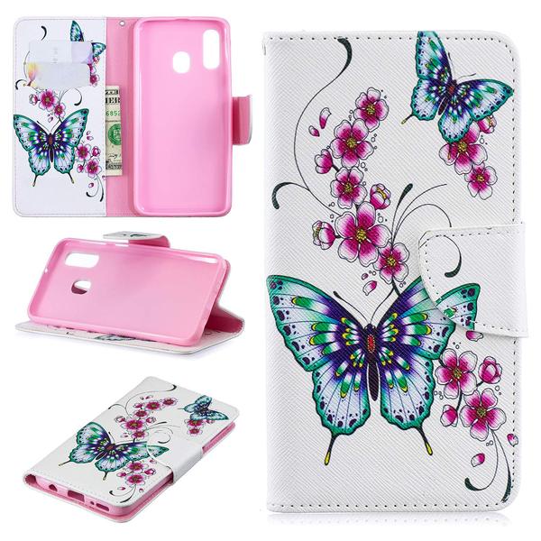 Plånboksfodral Samsung Galaxy A40 – Fjärilar och Blommor