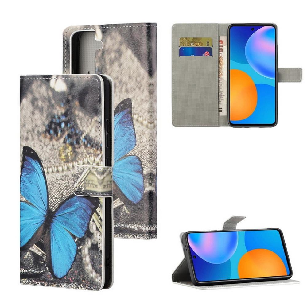 Plånboksfodral Samsung Galaxy S21 Plus - Blå Fjäril