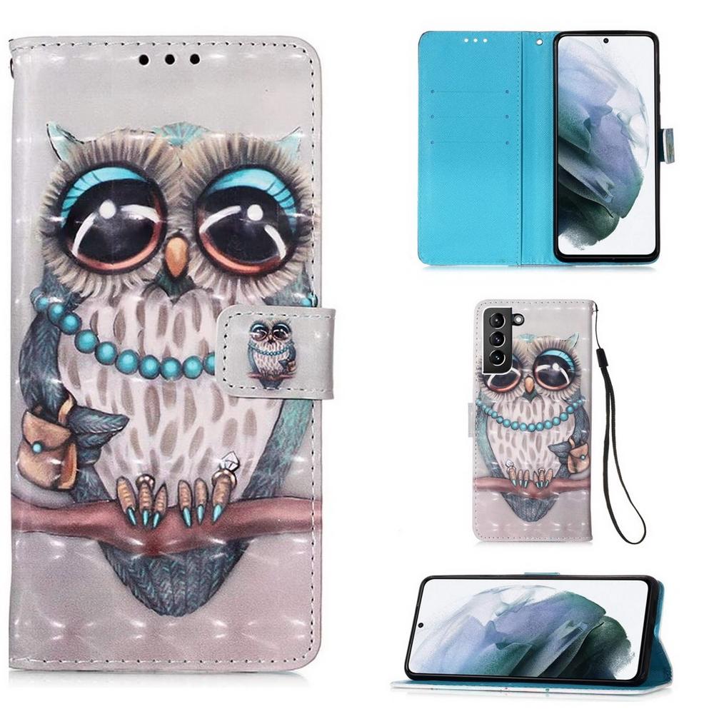 Plånboksfodral Samsung Galaxy S21 Plus – Utsmyckad Uggla