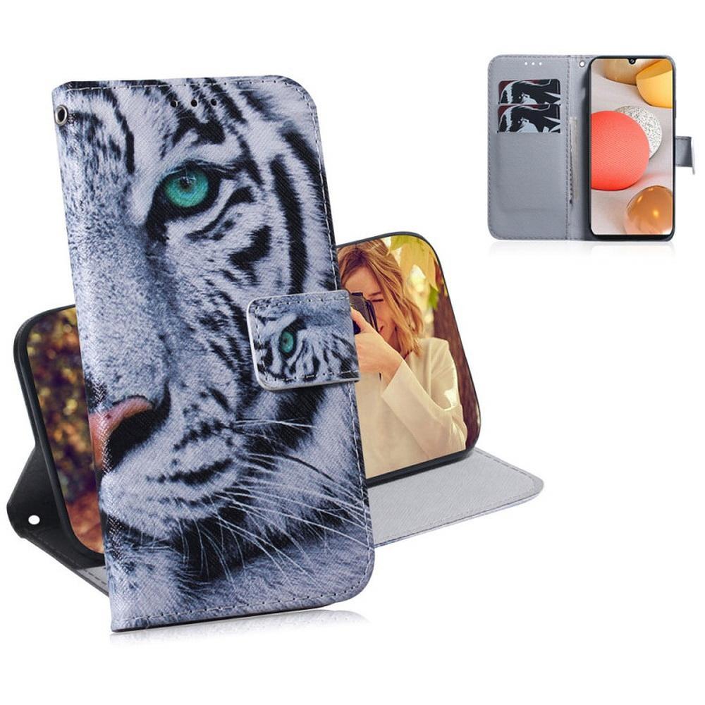 Plånboksfodral Samsung Galaxy A42 - Vit Tiger