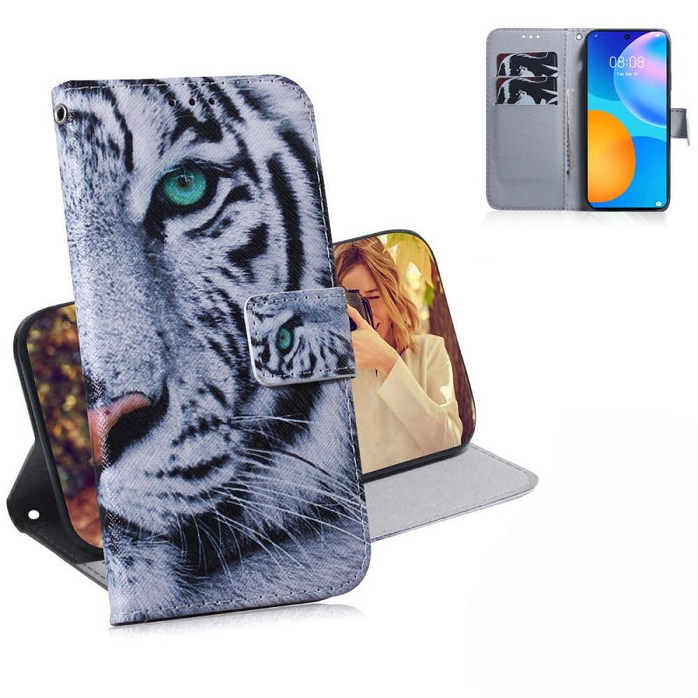 Plånboksfodral Huawei P Smart 2021 – Vit Tiger
