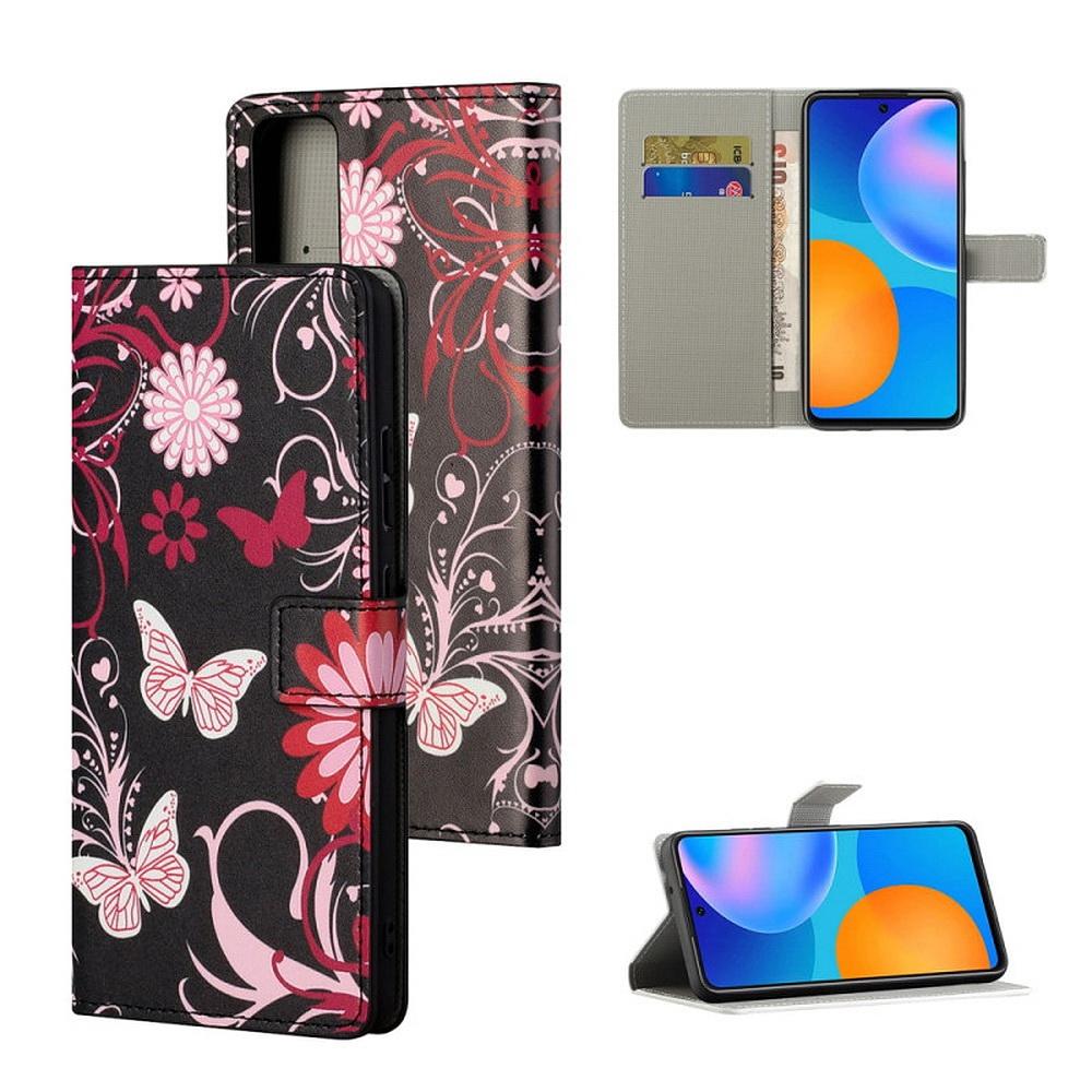 Plånboksfodral Huawei P Smart 2021 - Svart med Fjärilar