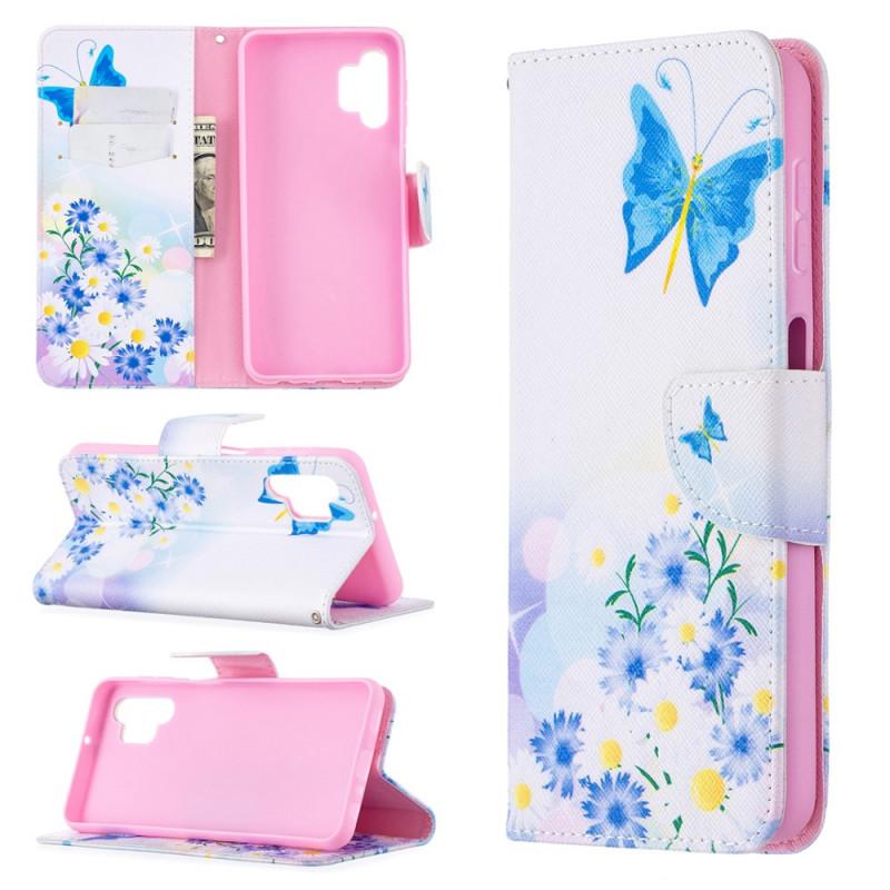 Plånboksfodral Samsung Galaxy A32 – Fjärilar och Blommor