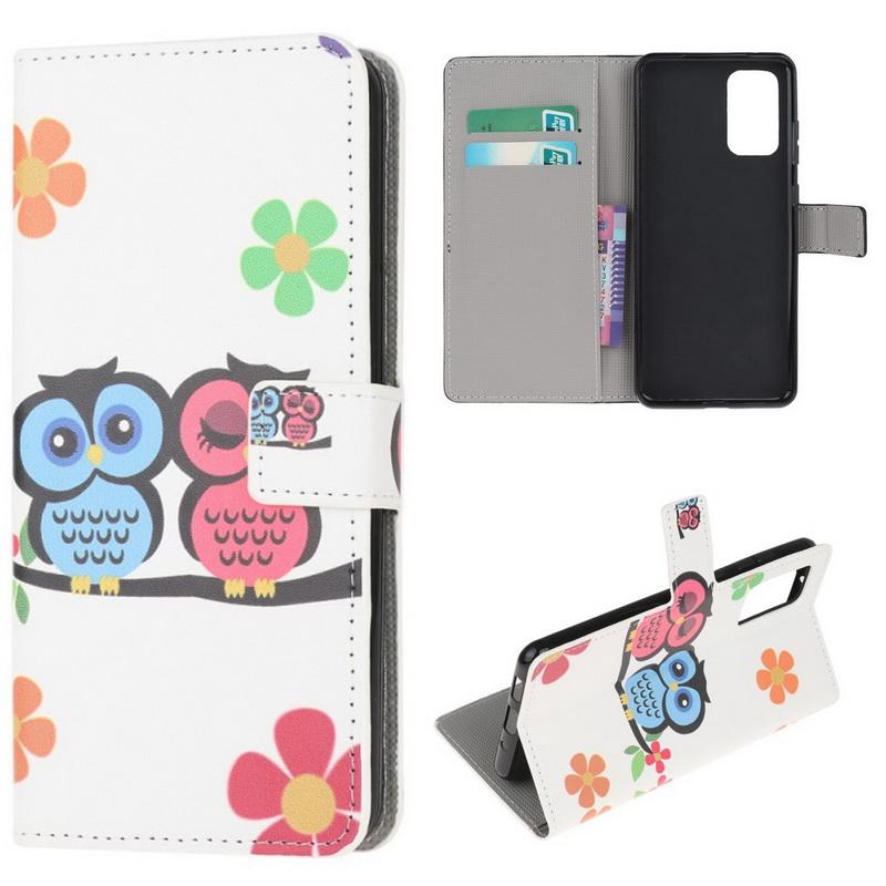 Plånboksfodral Samsung Galaxy A32 - Ugglor & Blommor