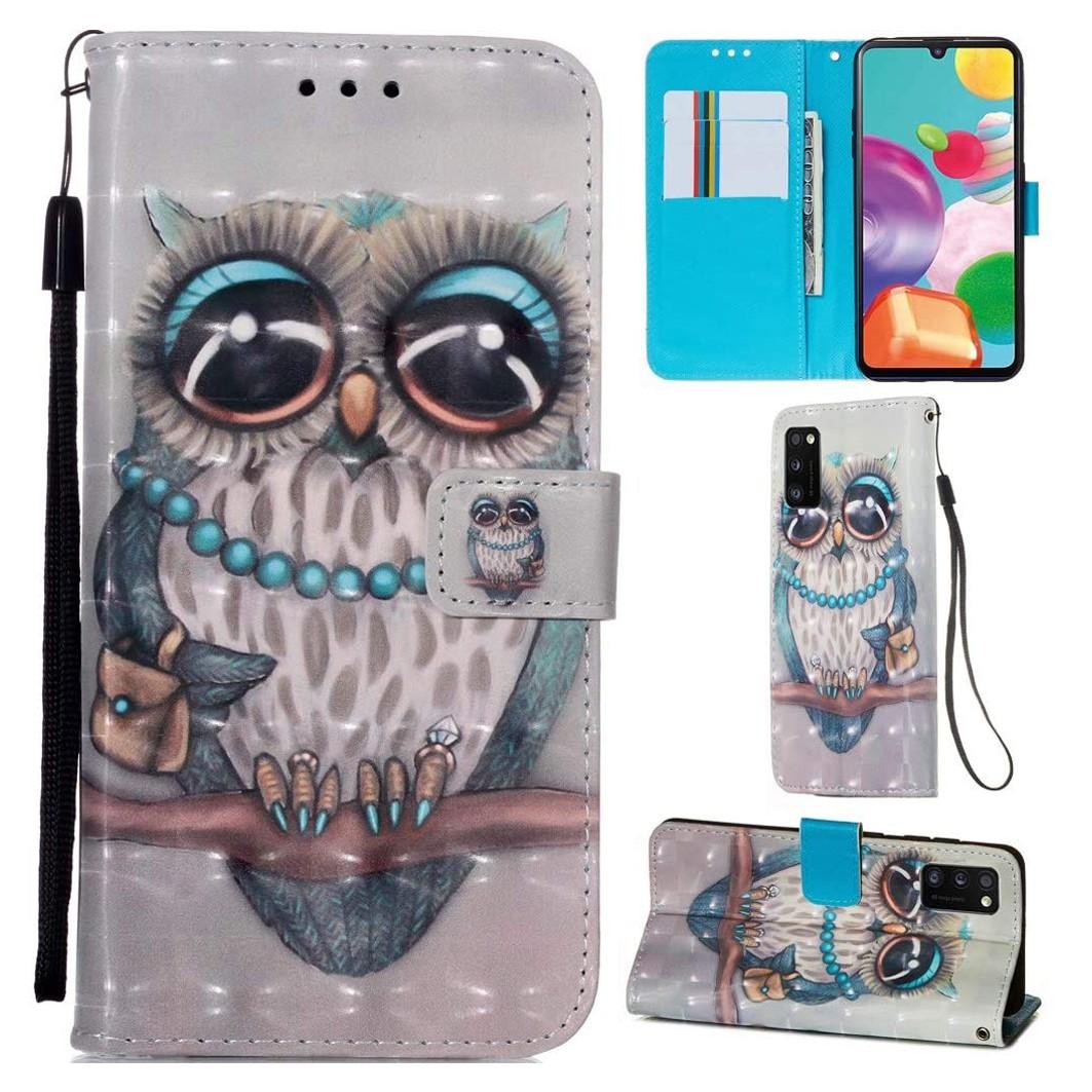 Plånboksfodral Samsung Galaxy A02s – Utsmyckad Uggla