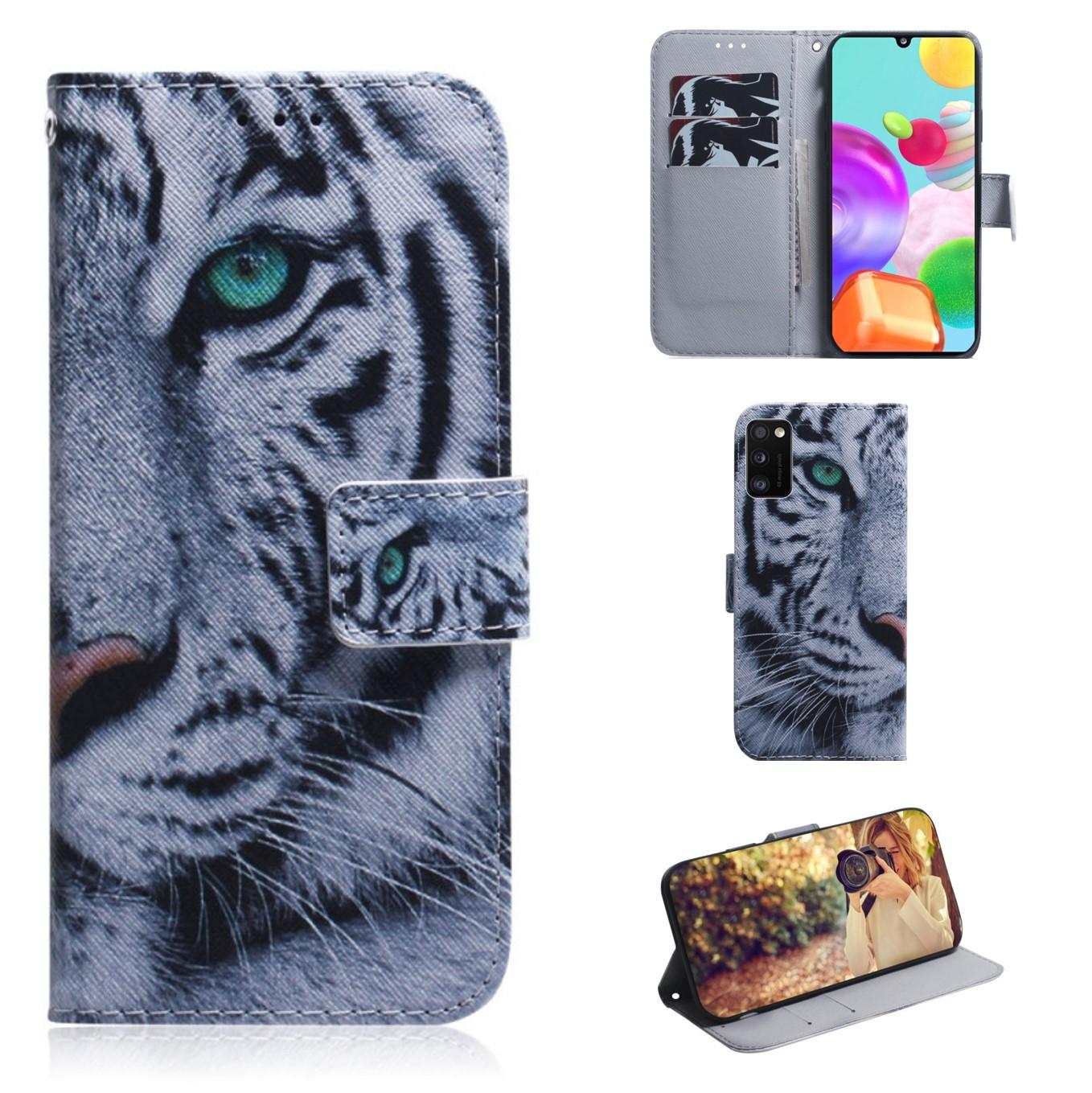Plånboksfodral Samsung Galaxy A02s – Vit Tiger
