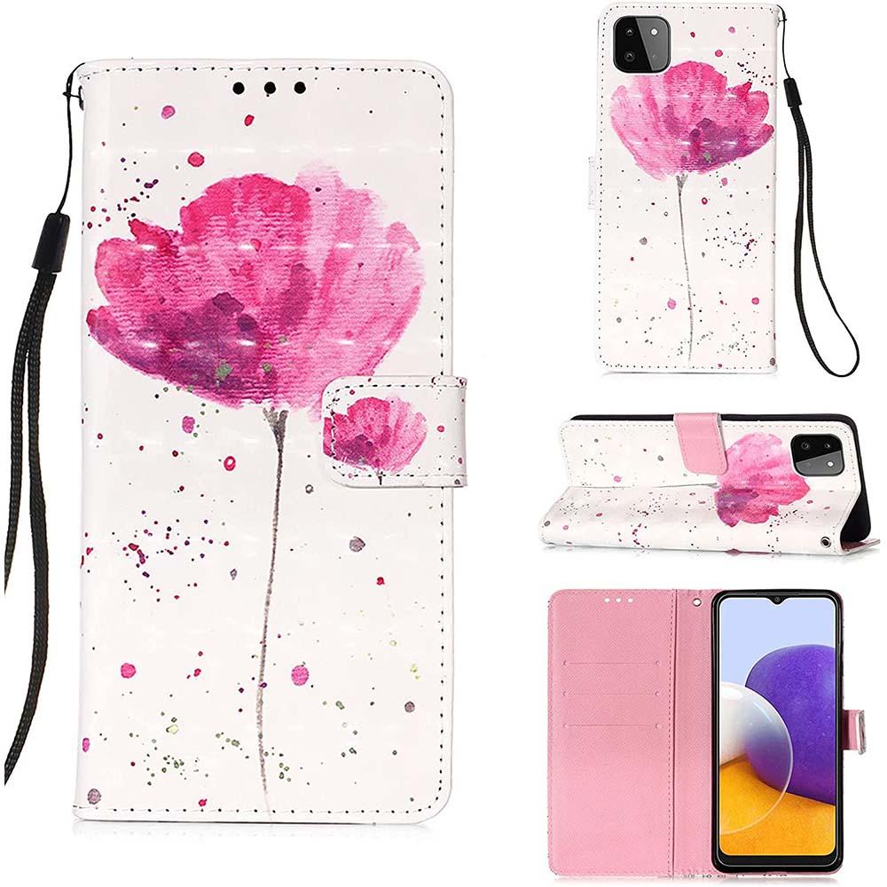 Plånboksfodral Samsung Galaxy A22 – Rosa Blomma