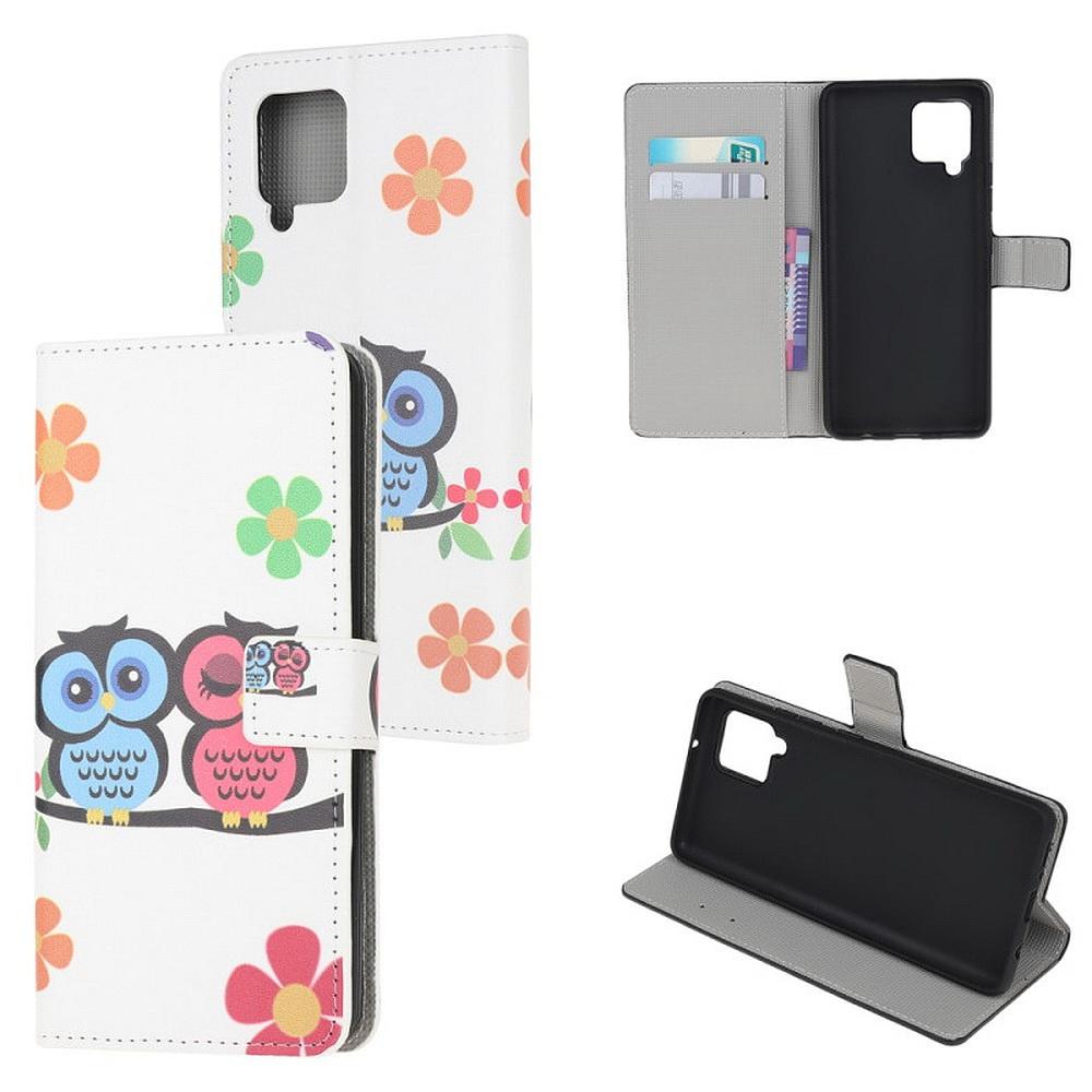 Plånboksfodral Samsung Galaxy A22 - Ugglor & Blommor