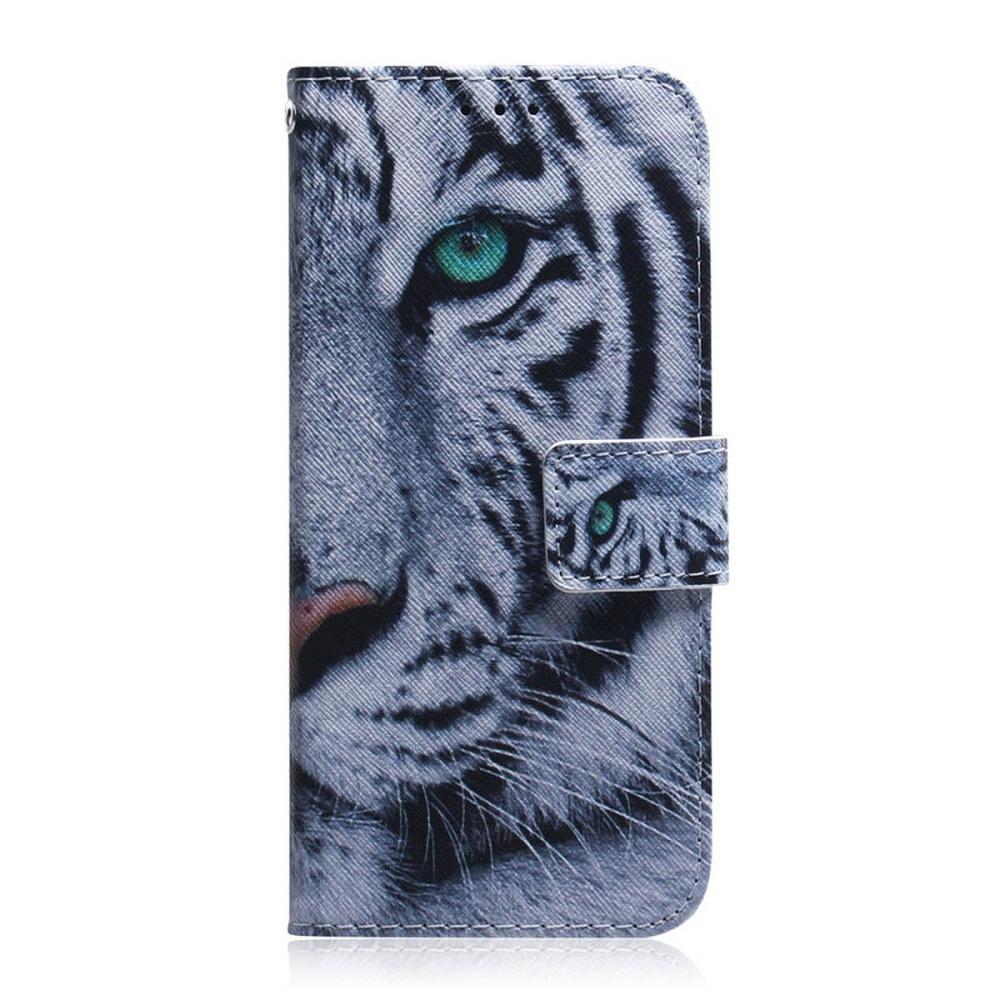 Plånboksfodral iPhone 13 Mini - Vit Tiger