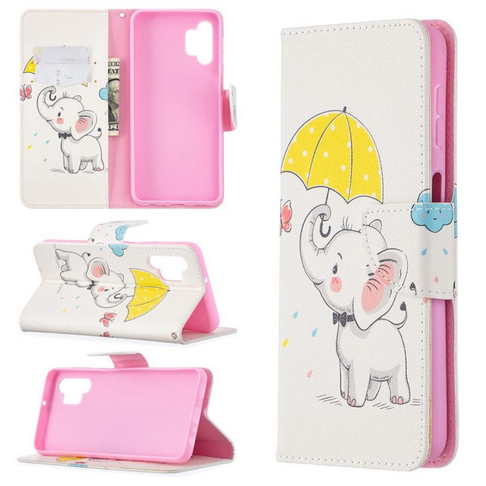 Plånboksfodral Samsung Galaxy A13 - Elefant med Paraply